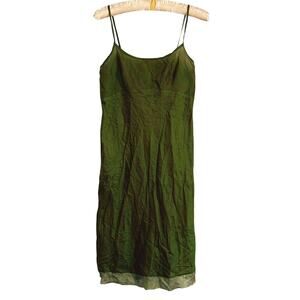 Dosa Silk Camisole Slip Dress Size 1 XS Green Boho Earthy Fairy Indie Sleaze